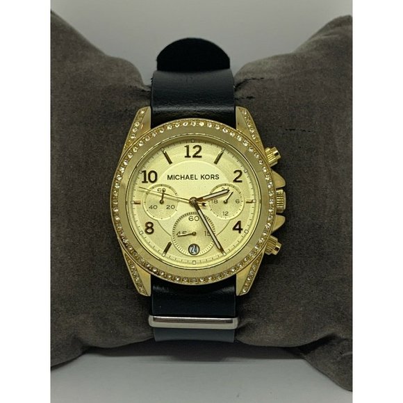 Michael Kors MK5166 Unisex Black Leather Analog Di main image 11